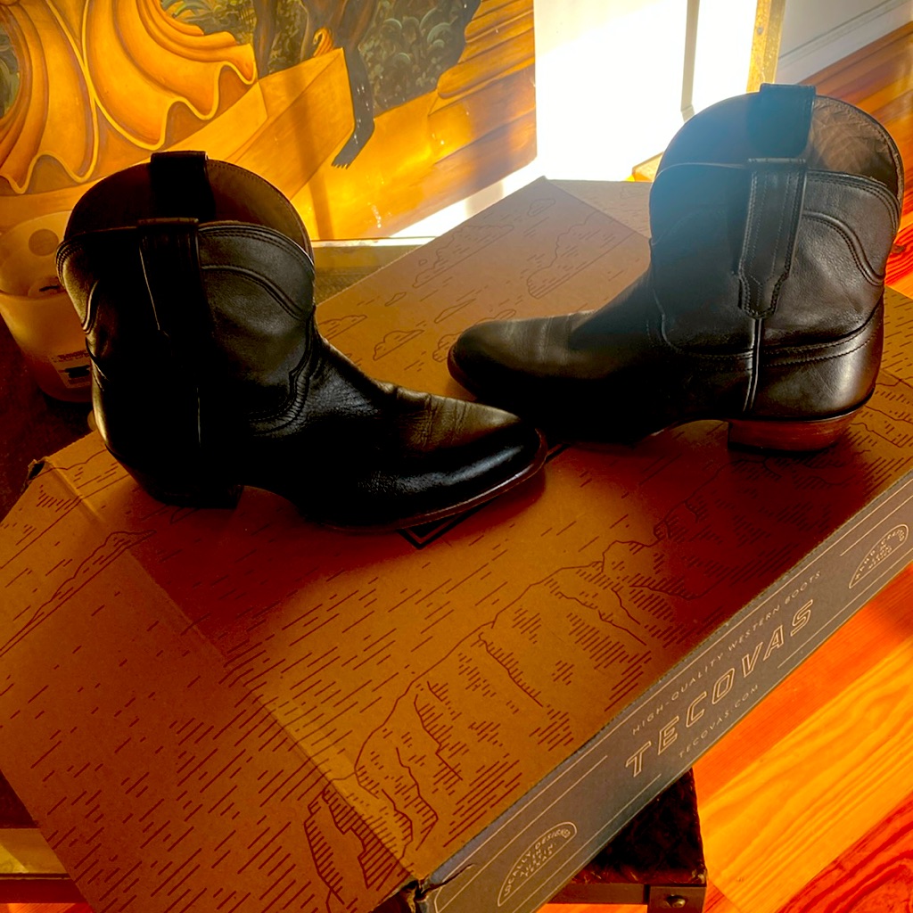 Tecovas Black Leather Ankle Booties